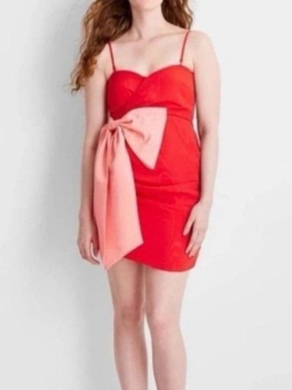 Target Red Mini Dress with Pink Bow Accent